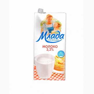Молоко Млада 3.2% у/пастеризованное ТБА